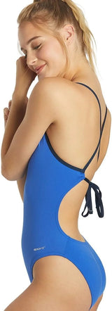 Sporti HydroLast Women's Athletic Tie Back One-Piece Swimsuit, Bathing Suit