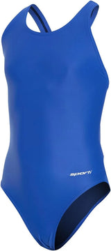 Sporti Girls' & Women's Athletic Wide Strap Abstract Print One-Piece Suit