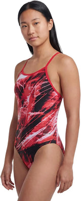 Sporti Girls' & Women's Athletic Thin Strap Lycra Printed One-Piece Suit