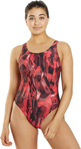 Sporti Girls' & Women's Athletic Wide Strap Abstract Print One-Piece Suit