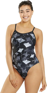 Sporti Girls' & Women's Athletic Thin Strap Lycra Printed One-Piece Suit