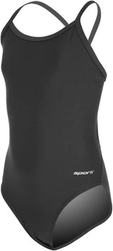 Sporti Girls' Athletic Thin Strap One-Piece Swimsuit, Abstract Printed Suit