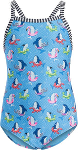 Dolfin Little Girls One Piece Swimsuit for Little Girls and Toddlers