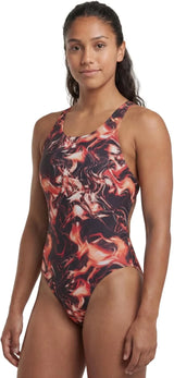 iSwim Spirit Wide Strap One Piece Swimsuit, Wide Strap Comfort Fit, Low Hip Cut, Full Coverage, Multi Colors