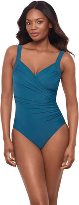 Miraclesuit Women's Swimwear Sanibel Tummy Control Underwire Bra One Piece Swimsuit