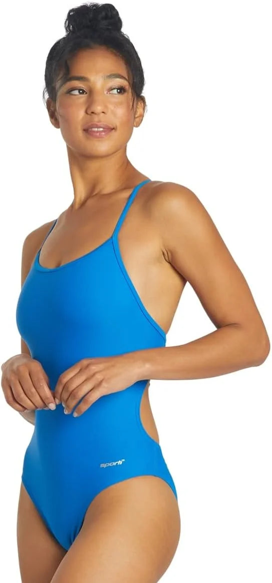 Sporti Women's Athletic Tie Back One-Piece Swimsuit, Bathing Swimming Suit