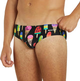 Sporti Men's Athletic Swim Brief Swimsuit, Printed Colors & Solid Swimwear