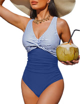 Women's Tummy Control One Piece Swimsuit Push Up Full Coverage Bathing Suit