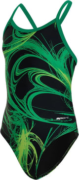 Sporti Girls' & Women's Athletic Thin Strap Lycra Printed One-Piece Suit