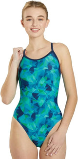 Sporti Girls' & Women's Athletic Thin Strap Lycra Printed One-Piece Suit