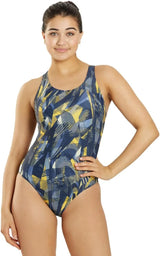 Sporti Girls' & Women's Athletic Wide Strap Abstract Print One-Piece Suit