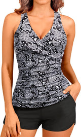 Women Tankini Swimsuits with Shorts Two Piece Tummy Control Bathing Suits