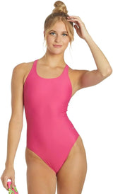 Sporti Women's Athletic Wide Strap One-Piece Swimsuit, Multiple Colors