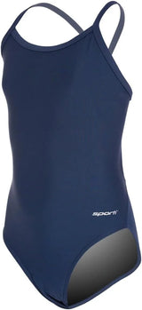Sporti Girls' Athletic Thin Strap One-Piece Swimsuit, Abstract Printed Suit