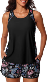 Summer Mae Blouson Women's Tankini Swimsuits Tummy Control Bathing Suits