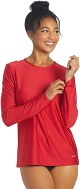 Sporti Women's Long Sleeve UPF 50+ Sun Protection Rash Guard, Swim Shirts