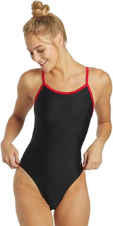 Sporti Women's Athletic Thin Strap One Piece Swimsuit, Bathing Suits Adults