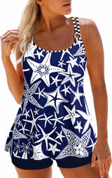 ROSEWE Double Straps Tankini Swimsuits for Women 2 Piece Bathing Suits