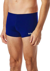 TYR Men's Square Leg Swimsuit - TYReco Eco Solid Lap Swimming Trunk Brief