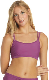 Sporti Women's Athletic Double Cross Workout Bikini Top Bathing Suit