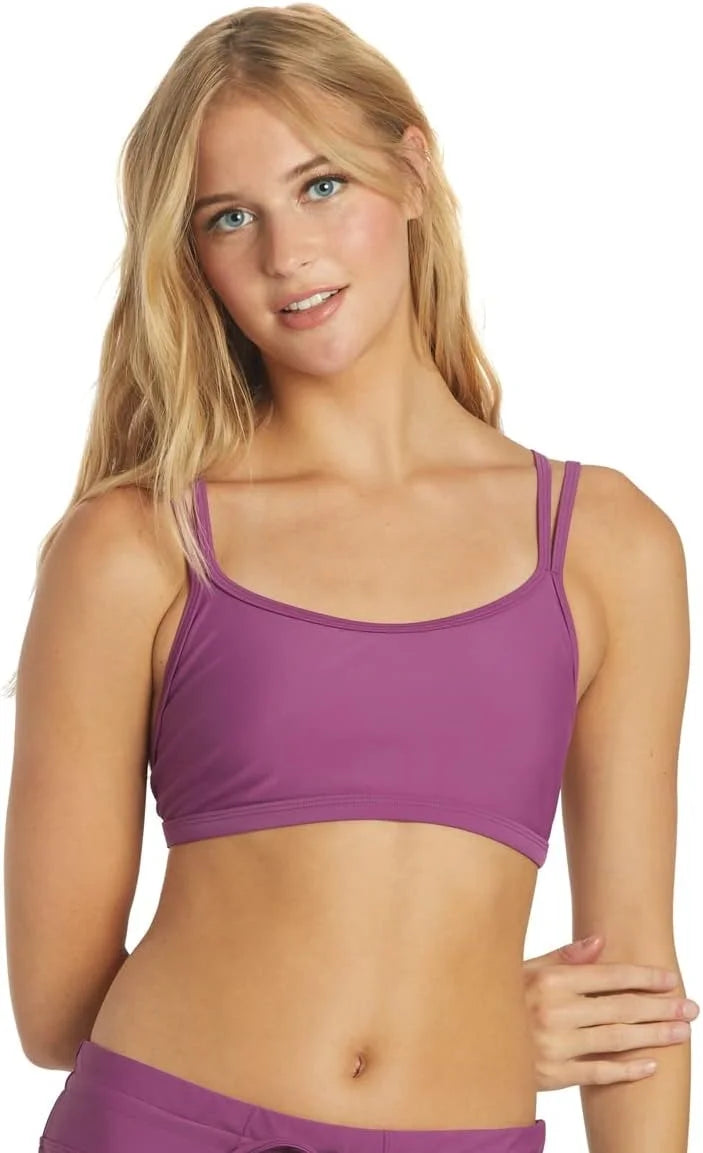 Sporti Women's Athletic Double Cross Workout Bikini Top Bathing Suit