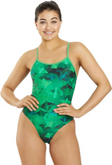 Sporti Girls' & Women's Athletic Thin Strap Lycra Printed One-Piece Suit