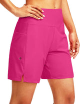 G Gradual Women's 7" Long Swim Board Shorts with Liner Pockets