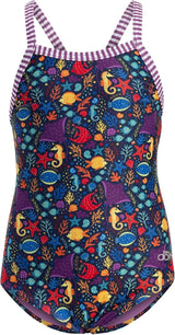 Dolfin Little Girls One Piece Swimsuit for Little Girls and Toddlers