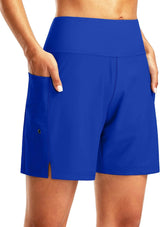 G Gradual Women's 7" Long Swim Board Shorts with Liner Pockets
