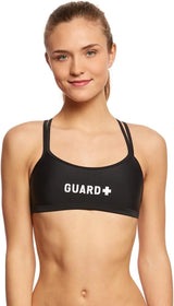Sporti Women's Athletic Double Cross Workout Bikini Top Bathing Suit