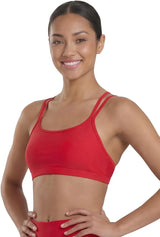Sporti Women's Athletic Double Cross Workout Bikini Top Bathing Suit