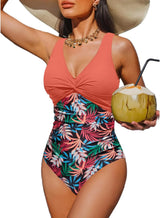 Women's Tummy Control One Piece Swimsuit Push Up Full Coverage Bathing Suit