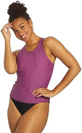 Sporti Women's Athletic High Neck Tankini Top, Bathing Swimsuit Tank Tops