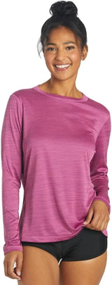 Sporti Women's Long Sleeve UPF 50+ Sun Protection Rash Guard, Swim Shirts