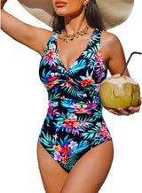 Women's Tummy Control One Piece Swimsuit Push Up Full Coverage Bathing Suit