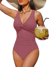 Women's Tummy Control One Piece Swimsuit Push Up Full Coverage Bathing Suit