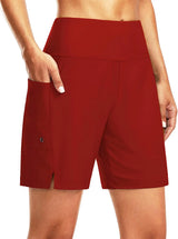 G Gradual Women's 7" Long Swim Board Shorts with Liner Pockets