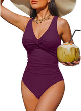 Women's Tummy Control One Piece Swimsuit Push Up Full Coverage Bathing Suit