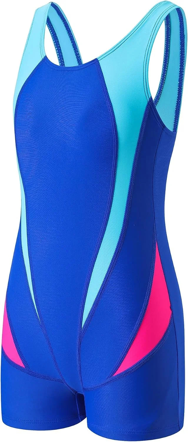 J.E Sterguard Girls' One Piece Swimsuit Athletic Girls Bathing Suits, Competition Girl Swimsuits Size 6-16 Years