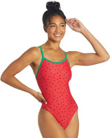 Sporti Girls' & Women's Athletic Thin Strap Lycra Printed One-Piece Suit