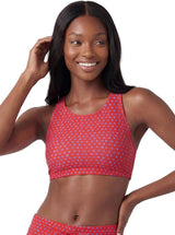 Sporti Women's Athletic Active High Neck Crop Bikini Top, Swim Top Only