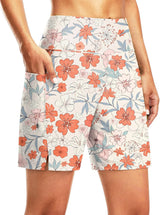 G Gradual Women's 7" Long Swim Board Shorts with Liner Pockets
