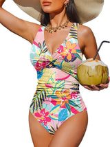 Women's Tummy Control One Piece Swimsuit Push Up Full Coverage Bathing Suit