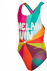 Sporti Girls' & Women's Athletic Wide Strap Abstract Print One-Piece Suit